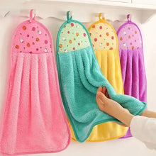 Load image into Gallery viewer, 4pcs Coral Velvet Bathroom Towels Soft Absorbent Hanging Cloth Kitchen Set