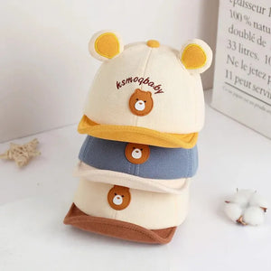 Cartoon Bear Baby Baseball Cap with Ears Sun Hat for Boys Girls