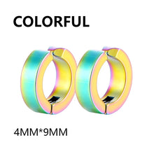 Load image into Gallery viewer, 2 Pcs Classic Korean Punk Stainless Steel Ear Clip Earrings for Men Women Black No Pierced Fake Ear Circle New Pop Jewelry