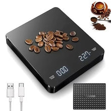 Load image into Gallery viewer, 1Set Electronic Coffee Scale with Silicone Pad Digital Coffee Scale with Timer LED Display USB Charging Home Cafe Use Good Gift