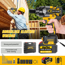 Load image into Gallery viewer, DayPlus 3 IN 1 Cordless Impact Wrench Electric Drill Impact Wrench,1500Nm Brushless Impact Gun 1/2"Driver Car Tyre Wheel,3 Speed