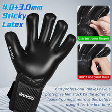 Load image into Gallery viewer, WVVOU Soccer Goalie Gloves for Adults and Youth, High Performance Goalkeeper Gloves with 5 Detachable Finger Saves