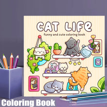 Load image into Gallery viewer, 28 Pages Cat's Daily Life Coloring Book for Adult | Colouring Book, Drawing Supplies for Christmas, Thanksgiving