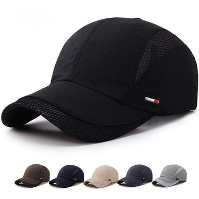 Quick-Drying Mesh Baseball Cap: Summer Outdoor Sports Men's Hat Yuda Solid Color