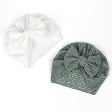 Load image into Gallery viewer, 3 Pcs Baby Fetal Cap Set - Breathable Solid Color Bow Headwear