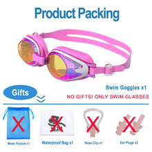 Load image into Gallery viewer, JSJM Professional Kids Swimming Goggles Anti-Fog UV Protection Waterproof Silicone Swim Glasses for Boys Girls Swim Eyewear Gift