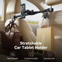 Load image into Gallery viewer, Joyroom Car Headrest Tablet Holder with 2 Hooks Backseat Car Tablet Phone Holder With Extension Arm For 4.7-12.9" Tablet/Phones