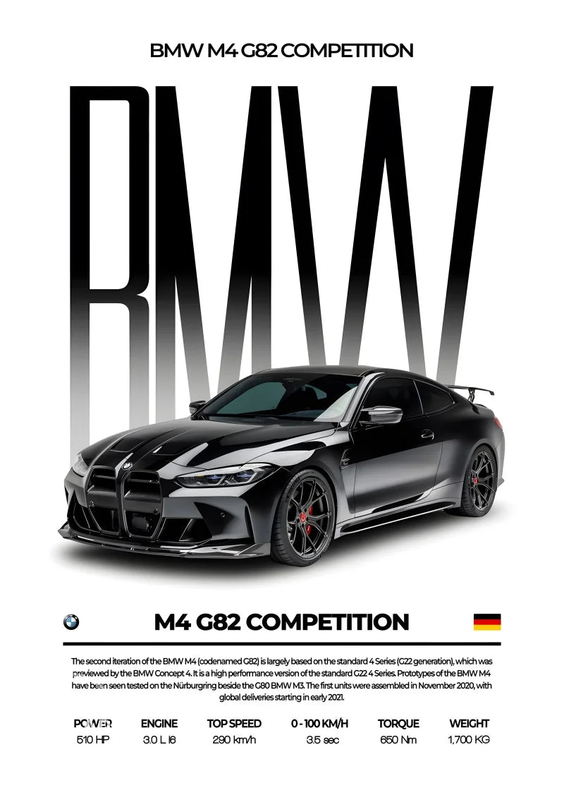 BMW Cars Competition Poster – Modern Canvas Wall Art