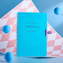 Load image into Gallery viewer, 52 Weeks Weekly Planner Notebook A5 Undated Spiral Agenda Daily Student Schedules Journal Stationery Office School Supplies