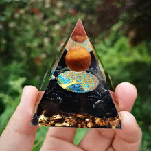 Load image into Gallery viewer, Orgonite Energy Pyramid - Natural Amethyst Crystal Chakra Healing Tool - Resin Stone Craft Gift