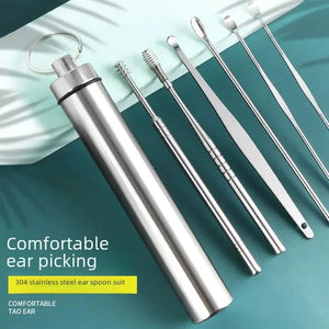 Stainless Steel Ear Cleaning Tool Set Safe Efficient Adult Ear Spoon Non-luminous