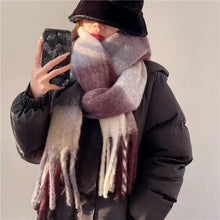 Load image into Gallery viewer, 2025 Winter Thick Warm Scarf Women Cashmere Shawl and Wraps Pashmina Neckerchief Bufanda Female Rainbow Hairy Tessel Echarpe New