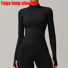 Load image into Gallery viewer, Yoga Long Sleeve Sports Jacket Women's Zip Fitness Yoga Shirt Slim Fit Gym Top Activewear Running Coats Workout Cycling Clothes