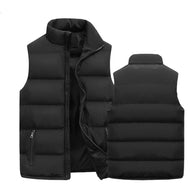 Men’s Warm Vest Jacket – Waterproof Sleeveless Winter Coat with Zipper & Stand-up Collar
