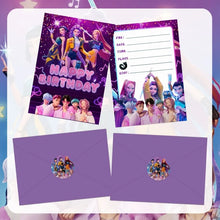 Load image into Gallery viewer, 12pcs KPop Demon Hunters Party Invitation Card Anime Kids Birthday Greeting Card Single-Page Invitation Card Party Decoration