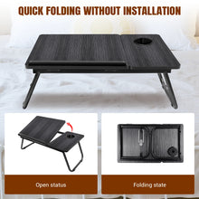 Load image into Gallery viewer, Laptop Desk, Laptop Bed Table with Foldable Legs &amp; Cup Slot,Reading Holder Notebook Stand Breakfast Bed Tray Book Holder for Bed