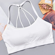 Load image into Gallery viewer, Sports underwear Women Yoga Fitness Seamless Crop Top Wide Letter Straps Comfortable Workout Activewear