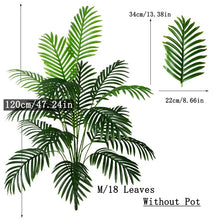Load image into Gallery viewer, 90-120cm Large Artificial Palm Tree Tropical Fake Plants Green Plastic Palm Leafs Big Monstera Tree Branch For Home Garden Decor