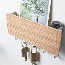 Load image into Gallery viewer, Wall Hanging Bamboo Key Hanger Holder Wall Organizer Rectangle Key Rack Hooks Coat Hooks Home Decoration Coat Hanger