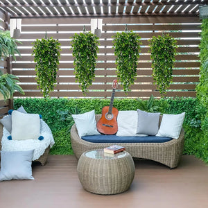 Artificial Hanging Plants – Faux Eucalyptus Leaf Greenery Vine (UV Resistant)