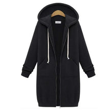 Load image into Gallery viewer, 2024 Women's Autumn Winter ThickenHoodies Parkas Loose Hooded Jackets Zipper Pocket Maxi Size Sweatshirt Sports Dresses Outwear