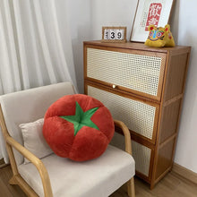 Load image into Gallery viewer, Thickened Cushion with Tomato-Shaped Pillow Vegetable Mushroom Persimmon Round Cushion Pad for Window Seat Pillows for Bedroom