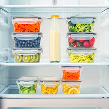 Load image into Gallery viewer, 4 Piece Food Storage Containers Set with Easy Snap Lids (4 Lids + 4 Containers) - Airtight Plastic Containers for Pantry
