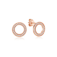 Load image into Gallery viewer, Original 925 Sterling Silver Earrings 2025 Stud Hoop Crystal Earings For Women Rose Gold Crown Heart Infinity Bee Earing Jewelry