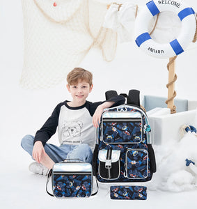 Meetbelify Boys School Backpack with Lunch Box - Cute & Aesthetic for Teens