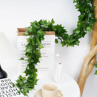 2.1M Green Ivy Leaf Hanging Vine Artificial Garland – Silk Wall Plant Home Garden Decoration Wedding Party DIY Fake Wreath Leaves
