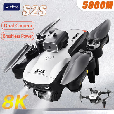 New S2S Drone 8K HD Dual Camera RC Quadcopter Foldable Brushless Motor Toy