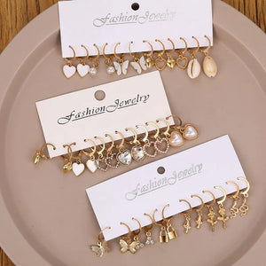 Variety Earring Set! 18 Pairs, Trendy Styles, Summer