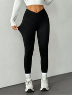 Stylish Cross Waist Yoga Pants Spring New Style Cross Stretchy Slim Fit Leggings Ice Silk Lightweight Cool Activewear Trousers