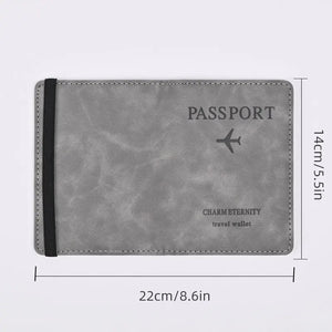 Men's PU Leather Wallet - Passport Holder Travel Purse Card Organizer Business Case