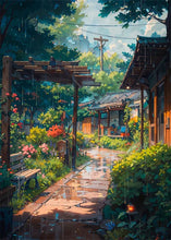 Load image into Gallery viewer, Japanese Street Scenery Sakura Architecture Canvas Posters and Prints Wall Art Paintings Mural for Modern Living Room Home Decor