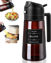 Load image into Gallery viewer, 2-in-1 Glass Oil Dispenser &amp; Sprayer 16oz Leakproof Olive Oil Bottle for Cooking Air Fryer BBQ Baking Salad