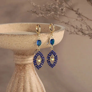 14k Gold Plated Demon Eye Pendant Earrings - High Quality Women's Jewelry