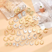 Load image into Gallery viewer, серьги Geometric Irregular Metallic Color Earrings for Women 2024 Minimalist Style Personality Earrings Trendy Jewelry Gift