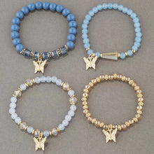 Load image into Gallery viewer, 4Pcs Bohemian Butterfly Charm Bracelet Set Crystal Beads Fashion Jewelry