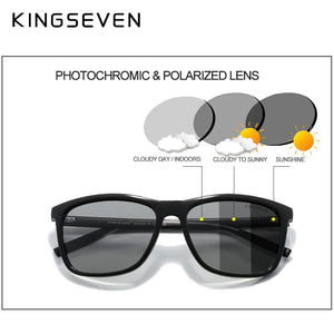 KINGSEVEN Aluminum Polarized Sunglasses - Photochromic Mirror Lens