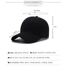 Load image into Gallery viewer, Black Snapback Baseball Cap, Solid Color Fitted Hat, Unisex Casual Dad Hat for Men Women