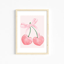 Load image into Gallery viewer, Trendy Pink Wall Art Bows Cherry Balloon Puppy Butterfly Canvas Painting Posters and Prints College Apartment Girl&#39;s Room Decor