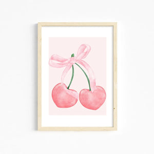 Trendy Pink Wall Art Bows Cherry Balloon Puppy Butterfly Canvas Painting Posters and Prints College Apartment Girl's Room Decor