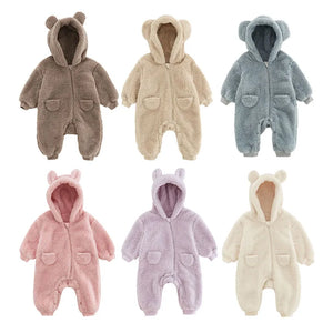Cozy Animal Rompers - Warm Fleece Baby Jumpsuits for Spring and Autumn (0-2 Years)