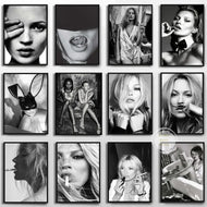 Vintage Sexy Supermodel Kate Moss Poster Smoking Canvas Painting Print Wall Art Feminist Fashion Wall Art Picture Room Decor