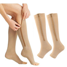 Load image into Gallery viewer, Zipper Compression Socks for Varicose Support Outdoor Running Fitness Hiking Anti-Fatigue Medical Care Diabetes Swelling Relief