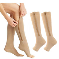 Zipper Compression Socks for Varicose Support Outdoor Running Fitness Hiking Anti-Fatigue Medical Care Diabetes Swelling Relief