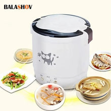 Load image into Gallery viewer, Electric Mini Rice Cooker Portable MultiCooker Household Rice Cookers 12V 24V 220V Pot Cooking Machine Pans For Car Truck Home