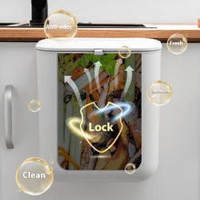 Load image into Gallery viewer, Trash Bin Without Punching Silicone Handle with Lid Two-way Opening Lid Wall-mounted PP Paper Basket Storage Tube Household Item