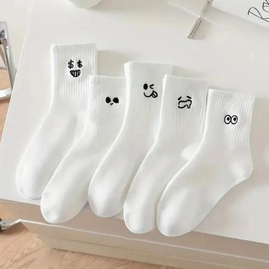 5 Pairs! Cute Cartoon Crew Socks